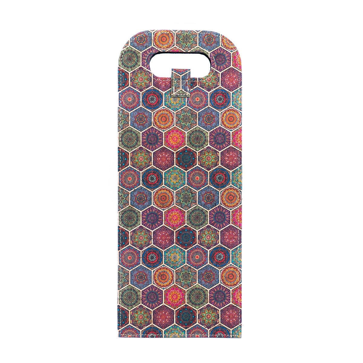 Dual-Bottle Bohemian Cork Wine Carrier and Gift Bag L-911