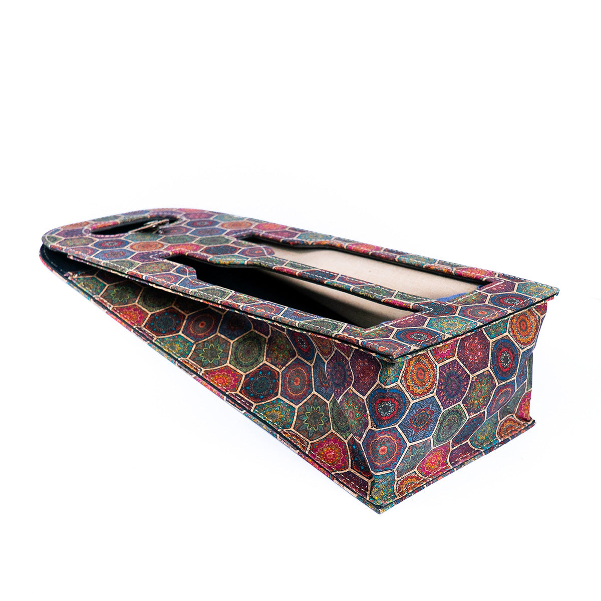 Dual-Bottle Bohemian Cork Wine Carrier and Gift Bag L-911