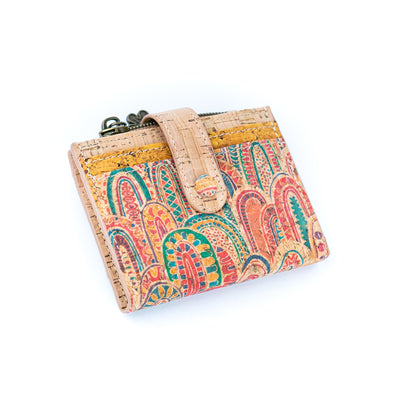 Printed Cork Women's Foldable Cardholder and Slim Wallet BAGD-571-MIX-8（8units）