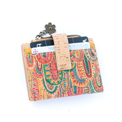 Printed Cork Women's Foldable Cardholder and Slim Wallet BAGD-571-MIX-8（8units）