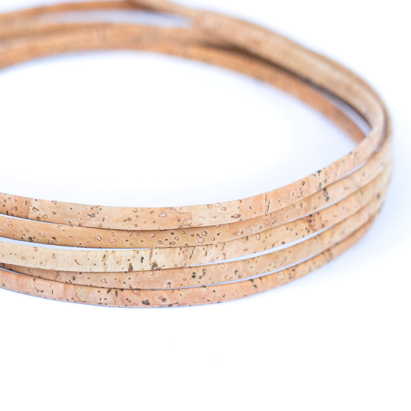 5mm Wide Natural Cork Flat Cord without Stitching COR-549 (10 meters)