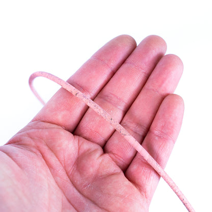 Pink cork 3mm round Cork Cord -COR-112