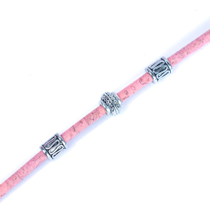 Pink cork 3mm round Cork Cord -COR-112