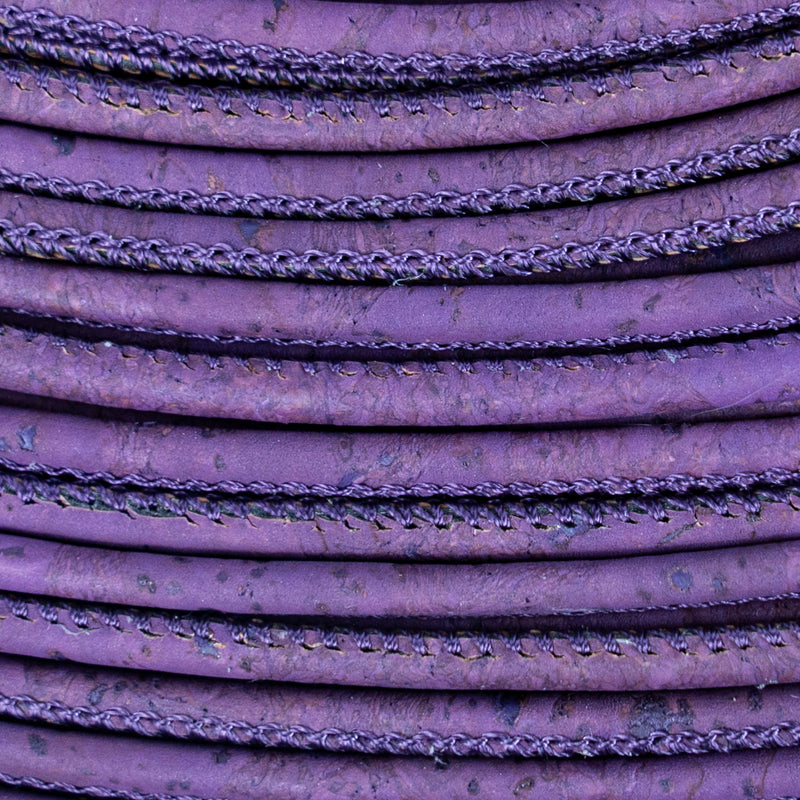 Purple cork 3mm round Cork Cord -COR-110
