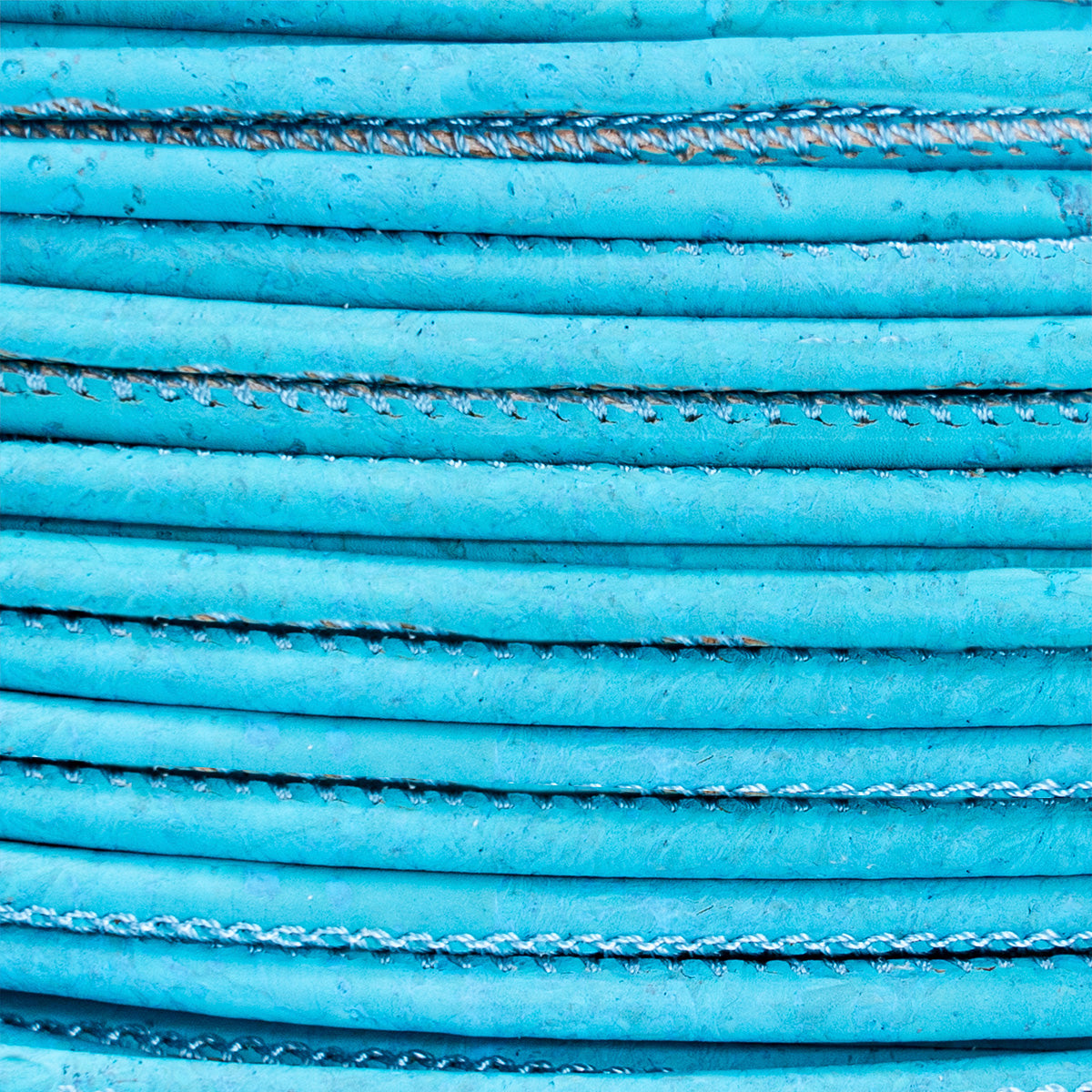 Turquoise Blue cork 3mm round Cork Cord -COR-522