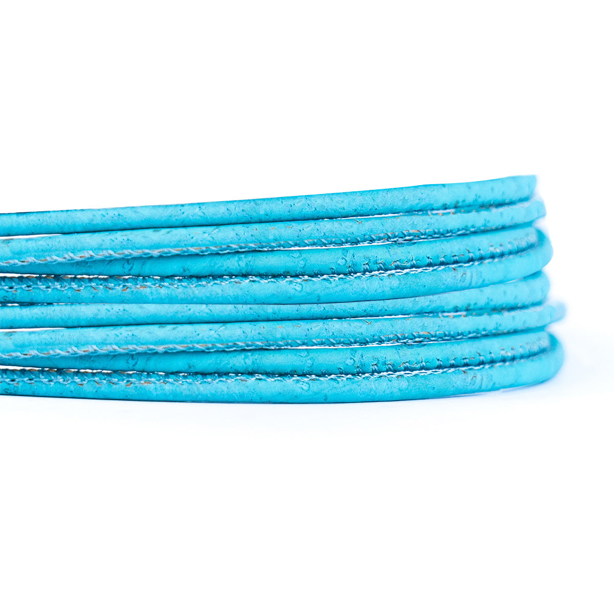 Turquoise Blue cork 3mm round Cork Cord -COR-522