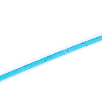 Turquoise Blue cork 3mm round Cork Cord -COR-522