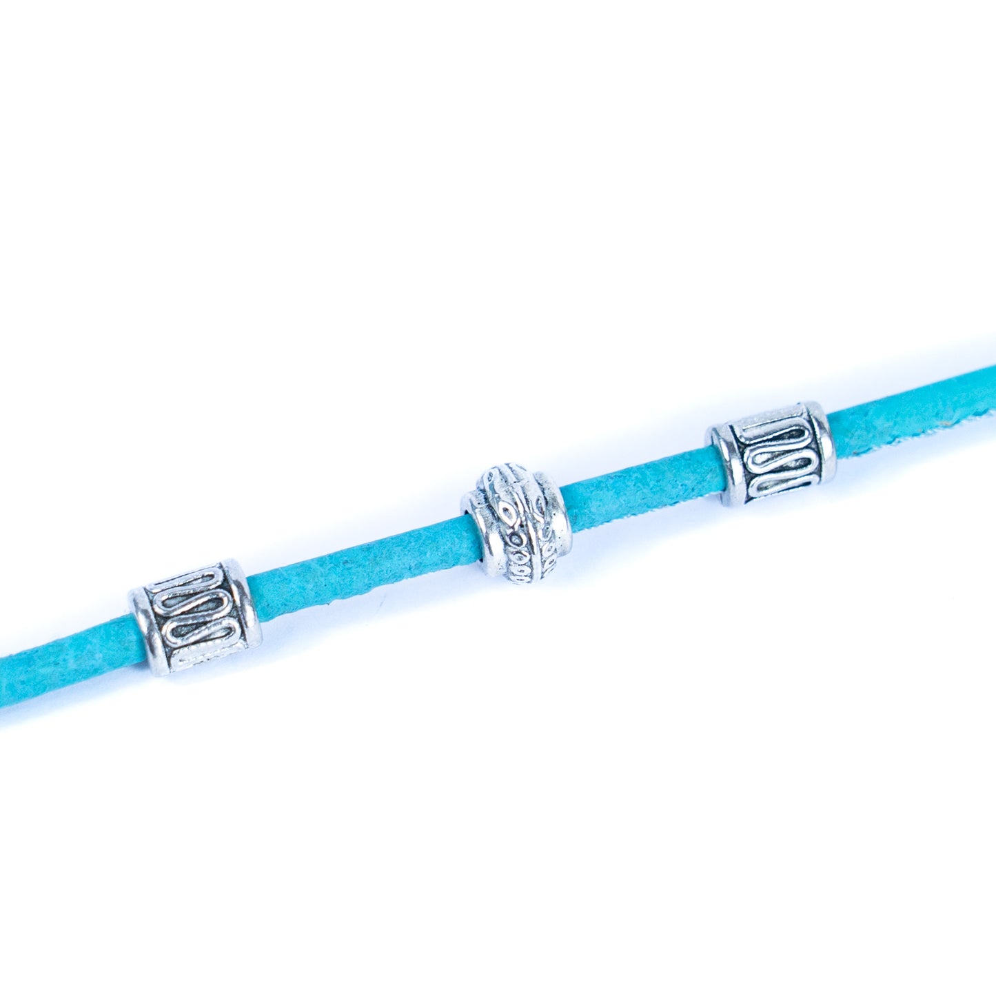 Turquoise Blue cork 3mm round Cork Cord -COR-522