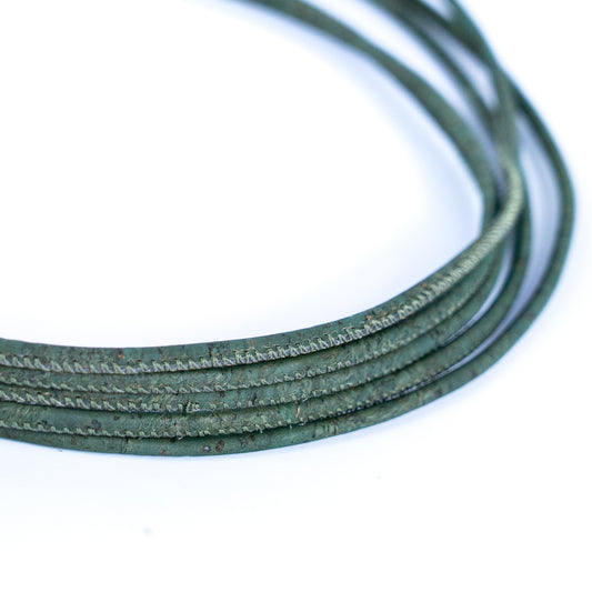 Green cork 3mm round Cork Cord -COR-114