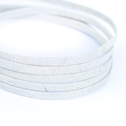 10mm falt white cork cord COR-391A(10Meters)
