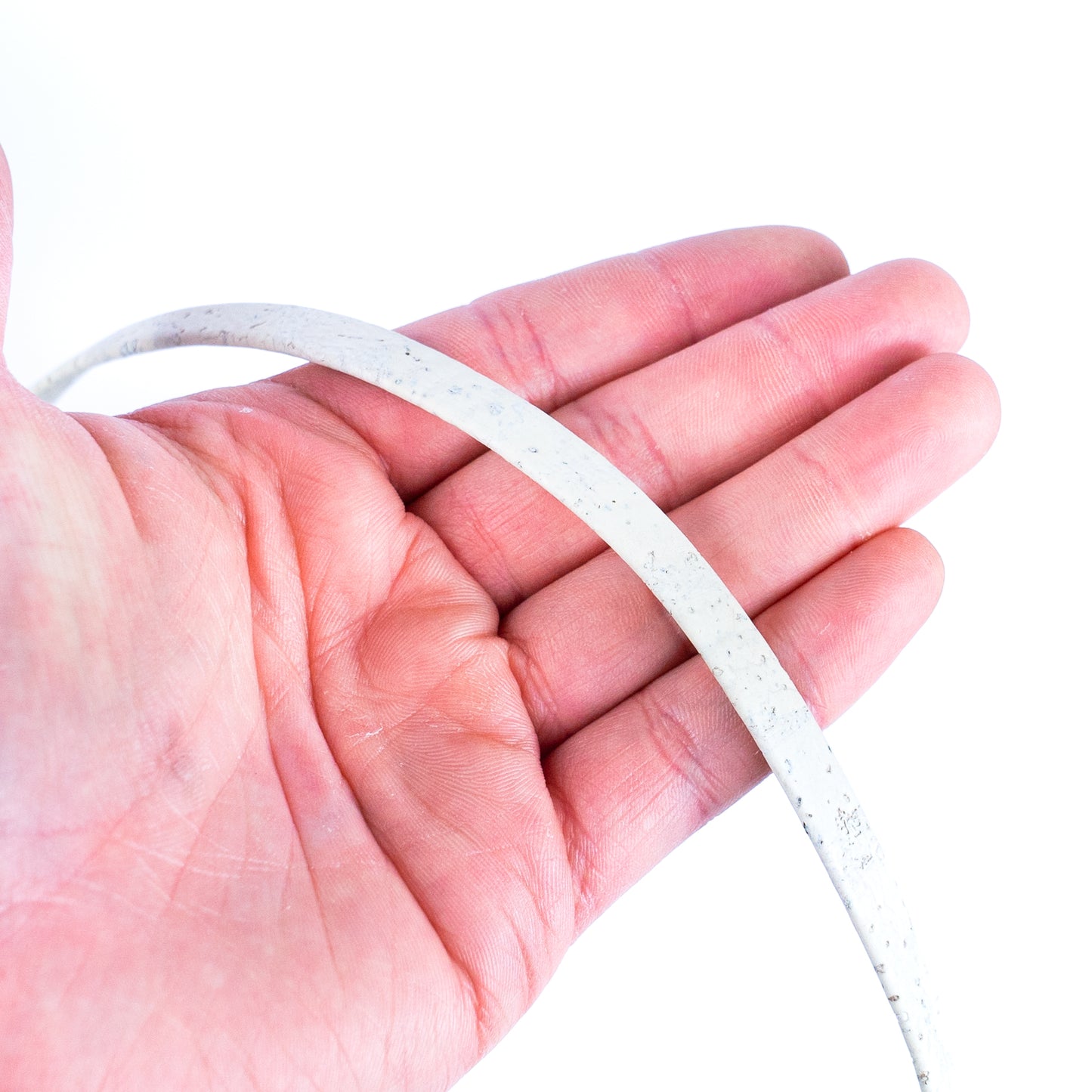 10mm falt white cork cord COR-391A(10Meters)