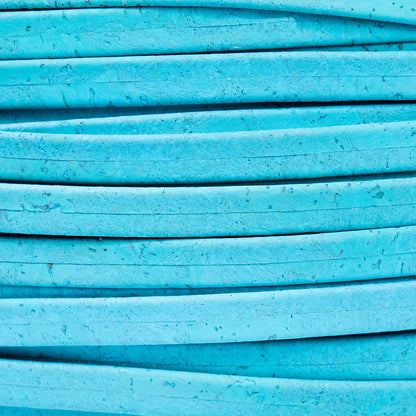 10mm falt blue cork cord COR-494(10Meters)