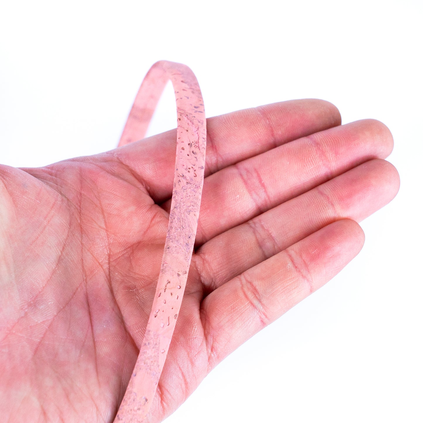 10mm falt pink cork cord COR-583B(10Meters)