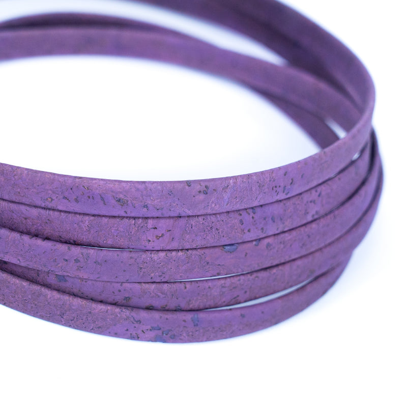 10mm falt purple cork cord COR-609B(10Meters)