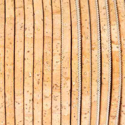 5mm Natural  Round Cork Cord COR-529(10 meters)