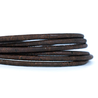 about 5mm Brown Round  Cork Cord COR-403-B(10 meters)