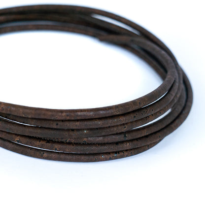 about 5mm Brown Round  Cork Cord COR-403-B(10 meters)