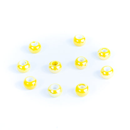 10 pcs Colorful ceramic beads in 10 different colors for 5mm wire  D-5-5-267