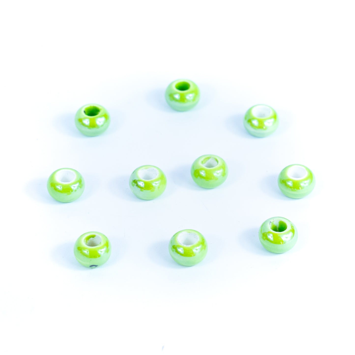 10 pcs Colorful ceramic beads in 10 different colors for 5mm wire  D-5-5-267