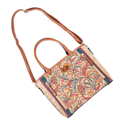 Printed Cork Women’s Handbag with Adjustable Strap BAGD-578