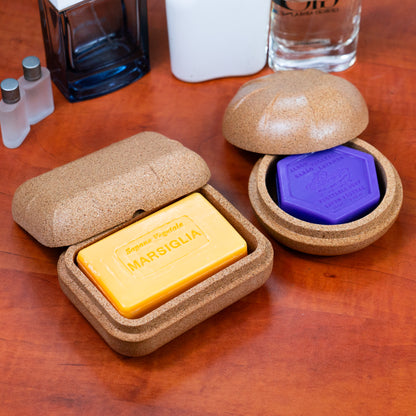 Soothing Lavender Vegetable Soap with Natural Cork Dish L-1046-B