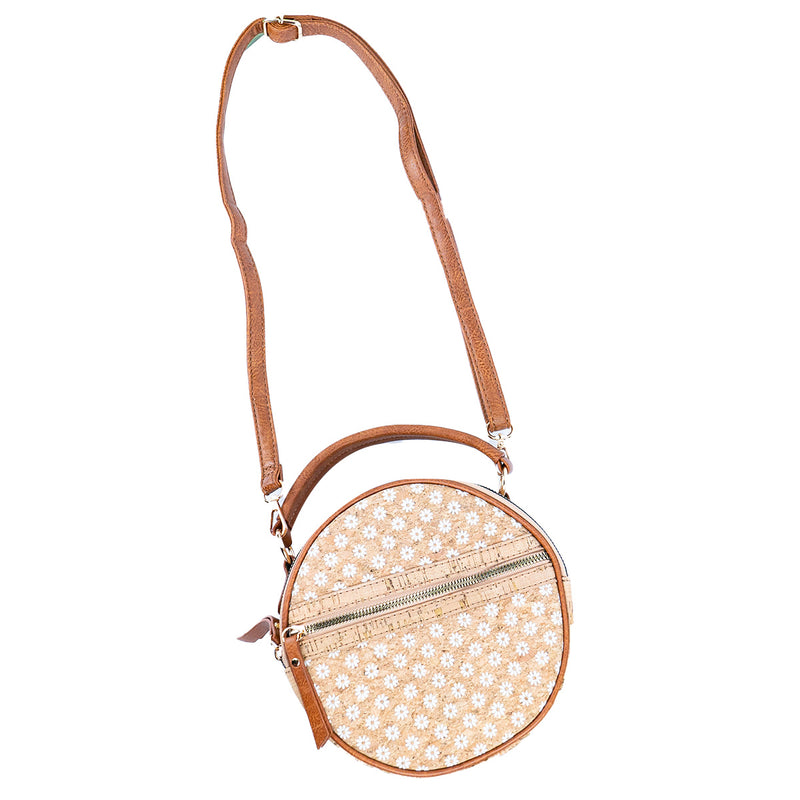 Printed Cork Round Crossbody Bag for Women  BAGD-584