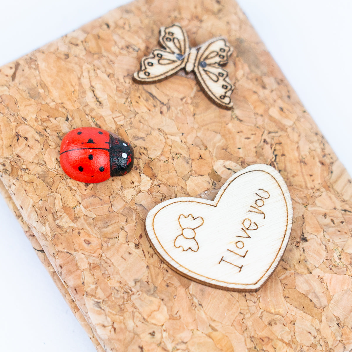 Decorative Cork Pocket Mirror with Wooden Ornaments L-1097A(12units)