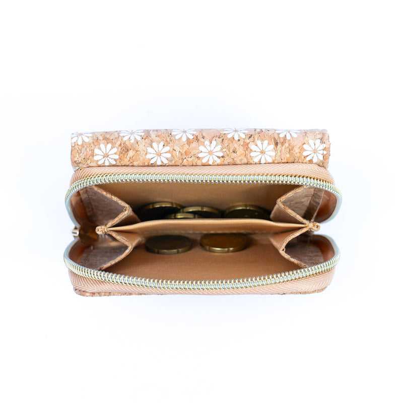 Foldable Printed Cork Wallets Bifold Coin Purses with Card Slots BAGD-548B-MIX-6
