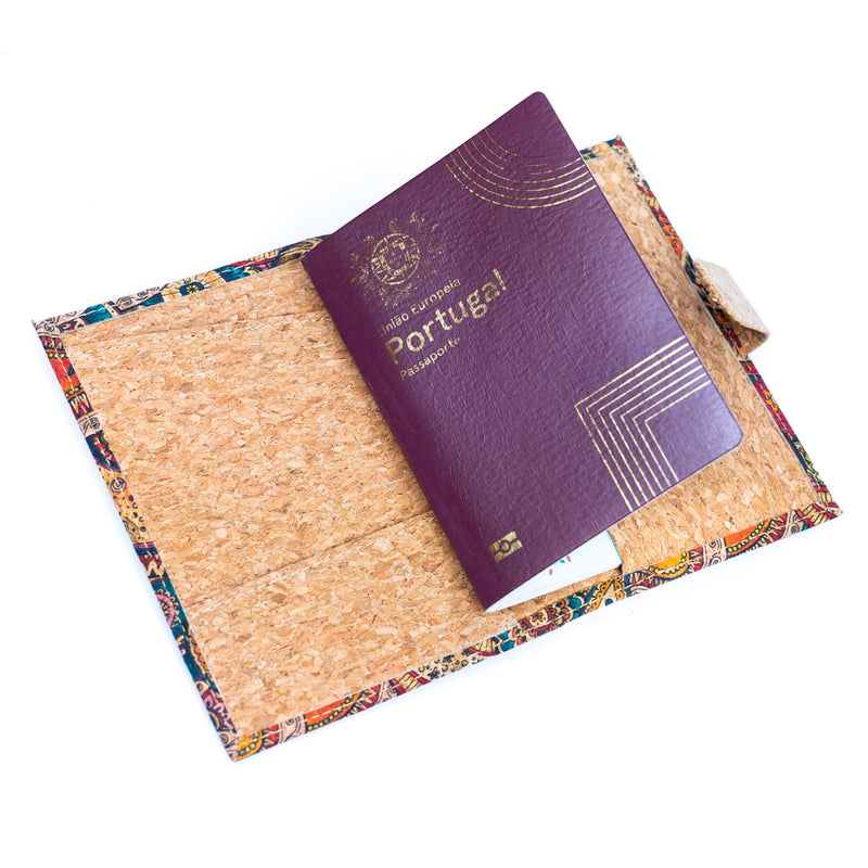 6units Vibrant Mandala Cork Passport Holder – Travel in Style BAGD-538-6