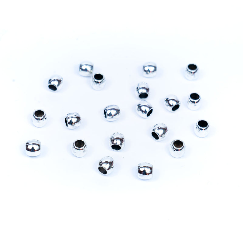 20PCS For 5mm leather antique silver zamak rose beads, Jewelry supply Findings Components- D-5-5-39