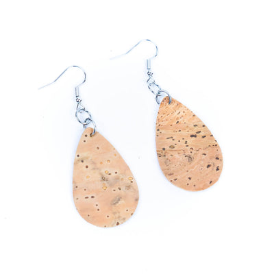 Women's fashion earrings handmade in natural color cork fabric-ER-191-5