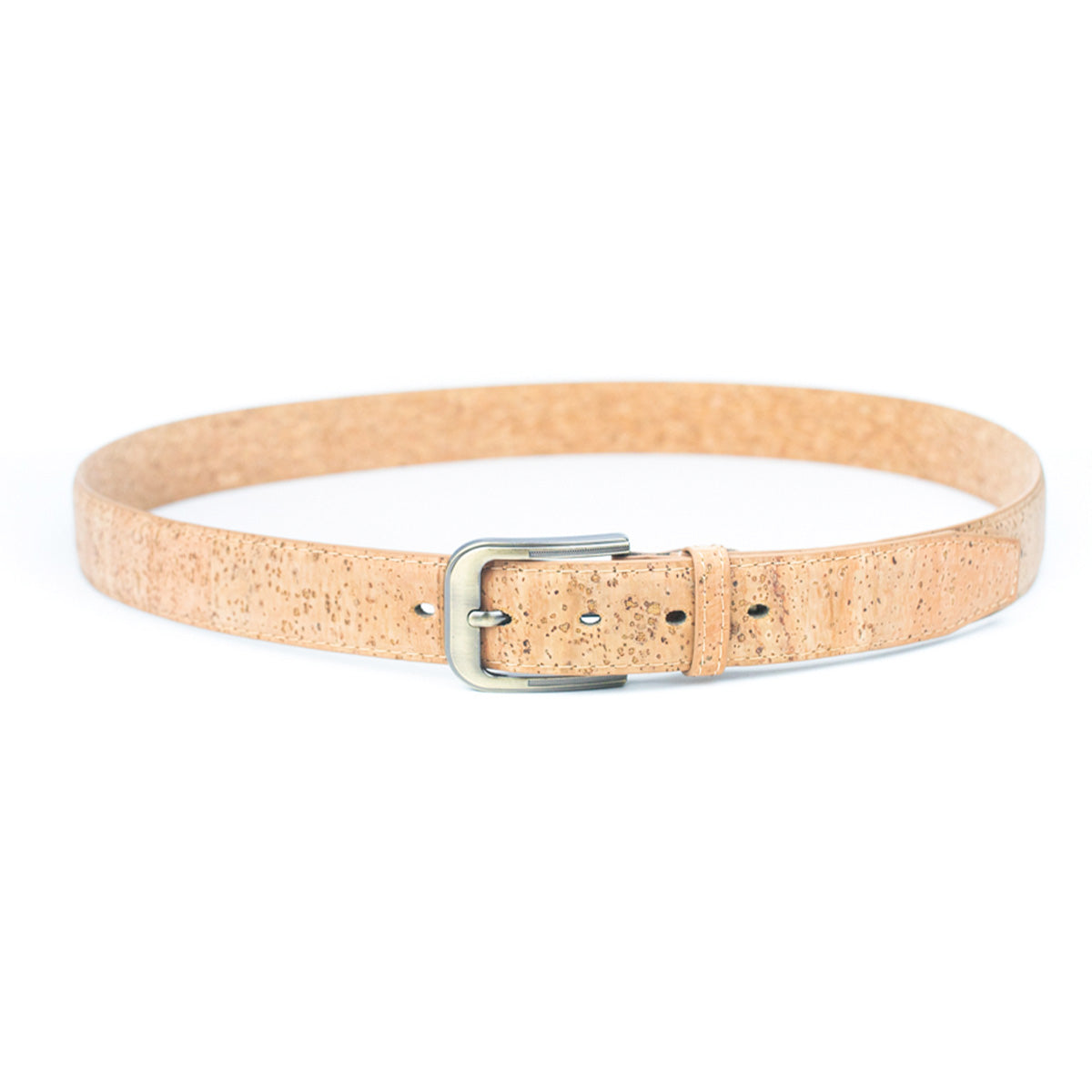 Natural Cork Men's Belt Width4cm with Thick dark bronze Metal Buckle- L-040