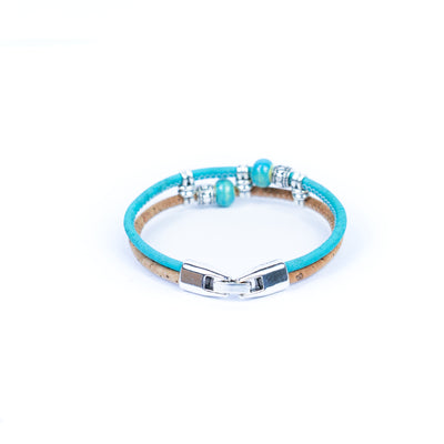 Colorful cork thread and ceramic beads handmade women's bracelet BR-425-MIX-5