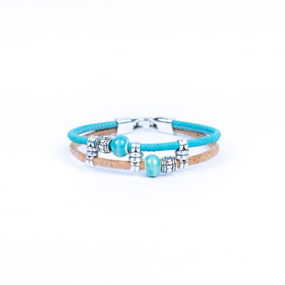 Colorful cork thread and ceramic beads handmade women's bracelet BR-425-MIX-5