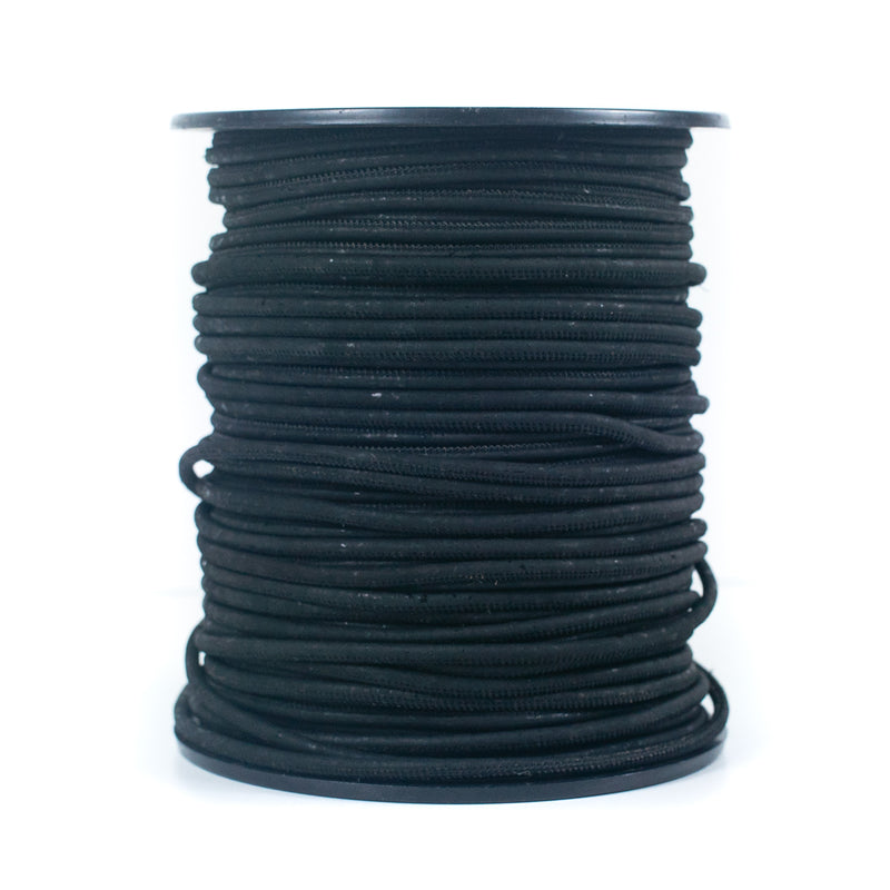 Black Cork Cord, 5mm Round String for Jewelry Making COR-201(10 meters)