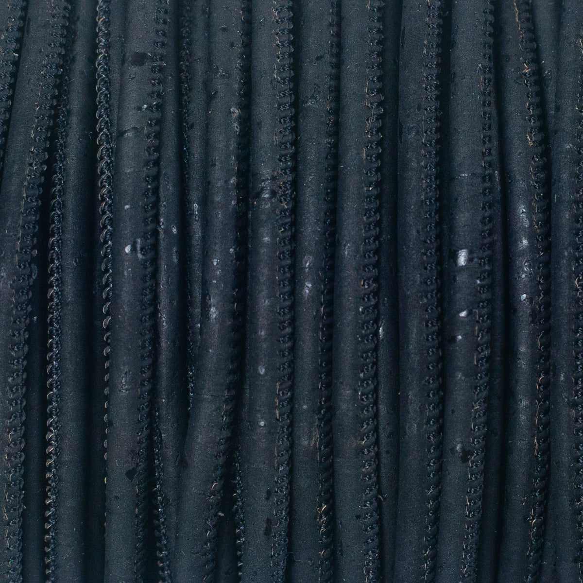 Black Cork Cord, 5mm Round String for Jewelry Making COR-201(10 meters)