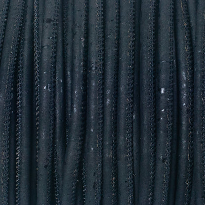 Black Cork Cord, 5mm Round String for Jewelry Making COR-201(10 meters)