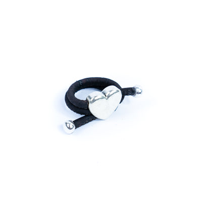dark brown cork cord and alloy accessories handmade ladies rings RW-062-MIX-10 (RANDOM)