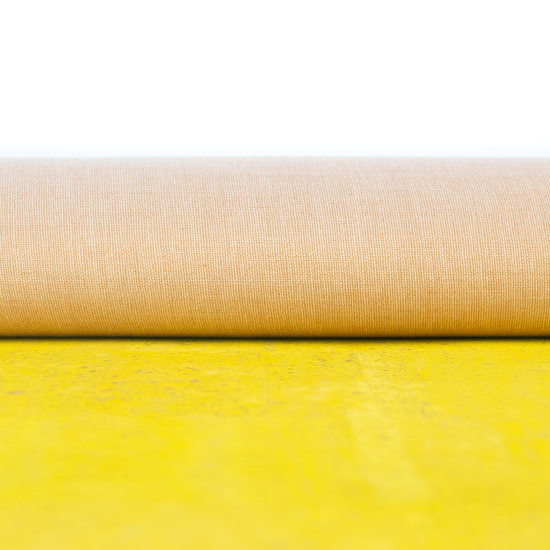 Premium Solid Yellow Pastel Cork Fabric COF-255-A