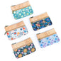 Triple Zip Printed Cork Women's Coin Purse with Floral and Mosaic Designs BAG-2325