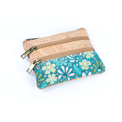 Triple-Zip Ladies' Mini Coin Pouch with Exclusive Printed Designs BAG-2326