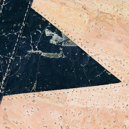 Triangle-Cut Natural Cork Women's Crossbody Bag with 2 Zipper Compartments BAGP-272-MIX-4 (4units)