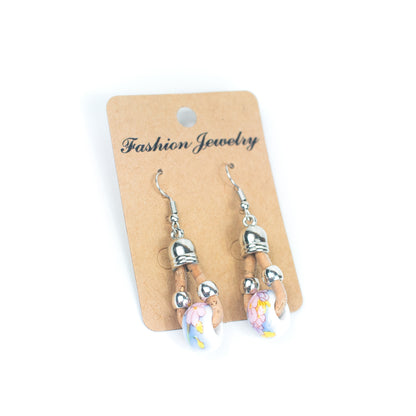 Color cork handmade earrings-ER-162-MIX-5