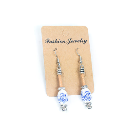Color cork handmade earrings-ER-164-MIX-4