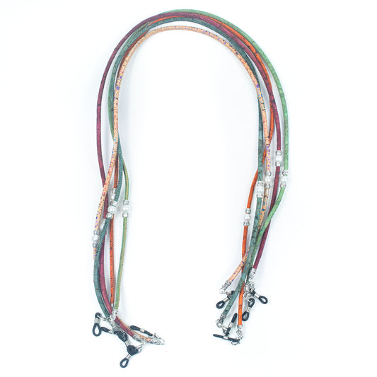 (5units) 3MM round Colorful Cork Handmade Eyeglass Cord Holder - FL-02-MIX-5