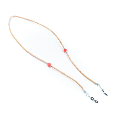 (5units)3MM round Natural Cork handmade Eyeglass Cord Holder Glasses Cord Lanyard FL-03-MIX-5