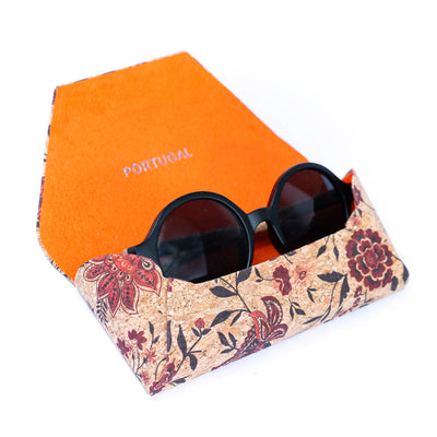 10units Naturally Printed Cork Eyeglass Case with Lens Cloth L-900-10