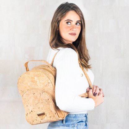 Natural cork Molten Gold Flap Daily ladies backpack BAG-2260