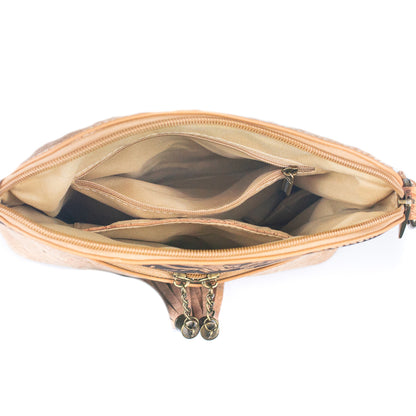 Tassel Zip Pocket Women's Natural Cork Crossbody Bag BAG-2291