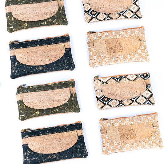 Cork Coin Purse with Front Pocket BAGP-017-MIX-4（4units）